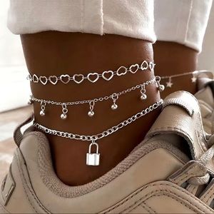 3pc Pendant Chain Anklet(s)/Bracelet